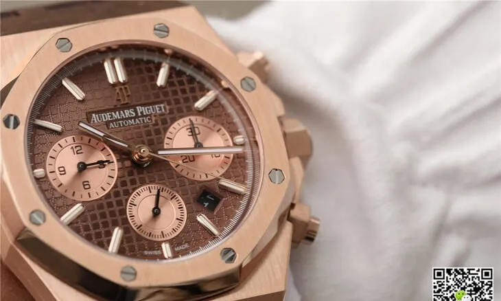 Audemars Piguet Royal Oak Chronograph 26331OR.OO.D821CR.01 OM Factory 1:1 Best Edition Replica Watch Brown Strap